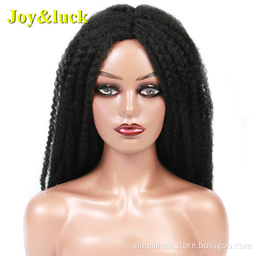 Long Afro Kinky Curly  Crochet Braids Wigs  Sythetic Wigs Middle Part Ombre Color Hair Wigs  Cosplay or Daily Use Hair Style